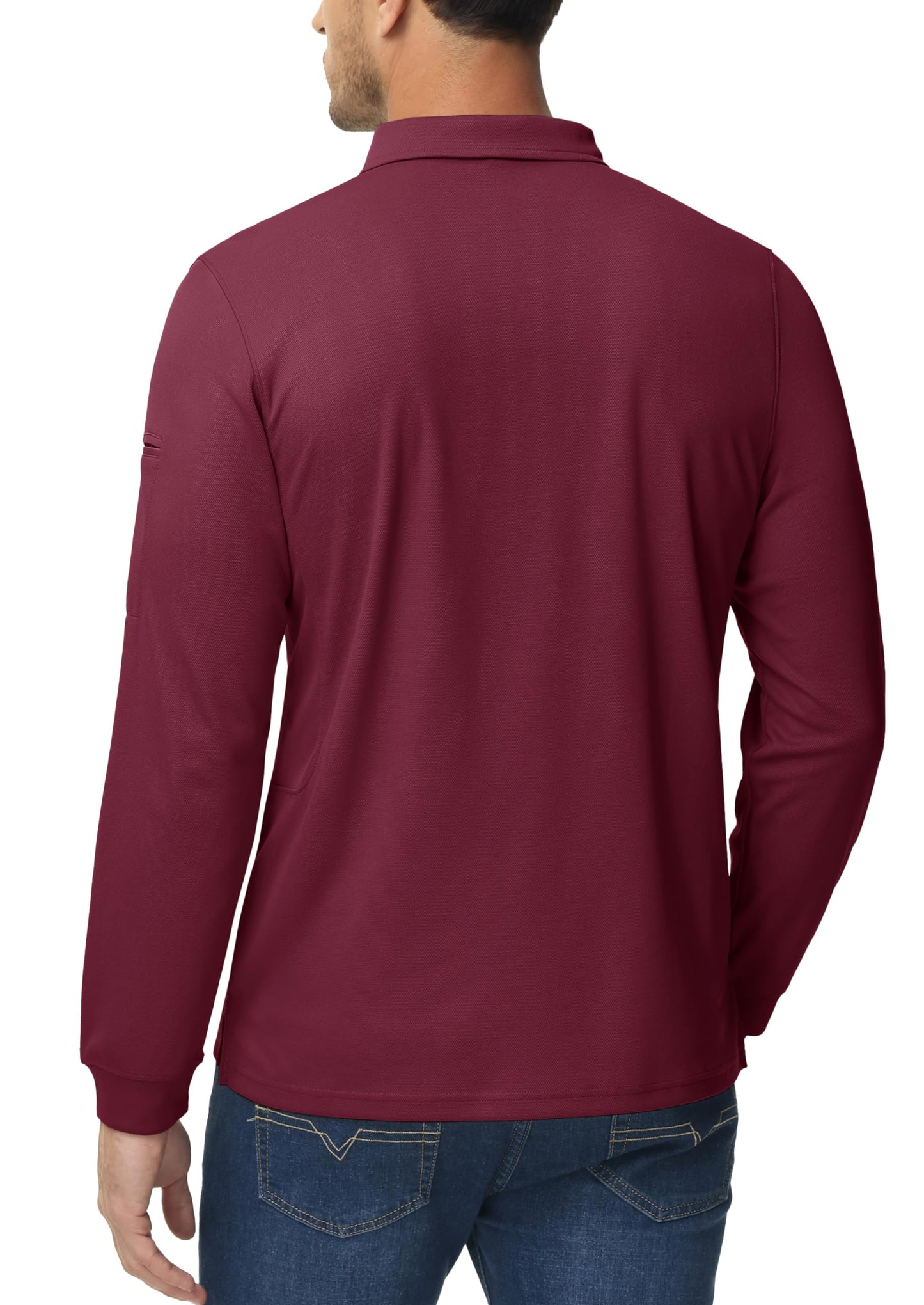 MAGCOMSEN Work Shirts for Men Golf Shirts Polo Shirts for Men T Shirts Fishing Shirts Casual Shirts Quick Dry Shirts Summer Shirts Golf Polo Shirts for Men Wine Red