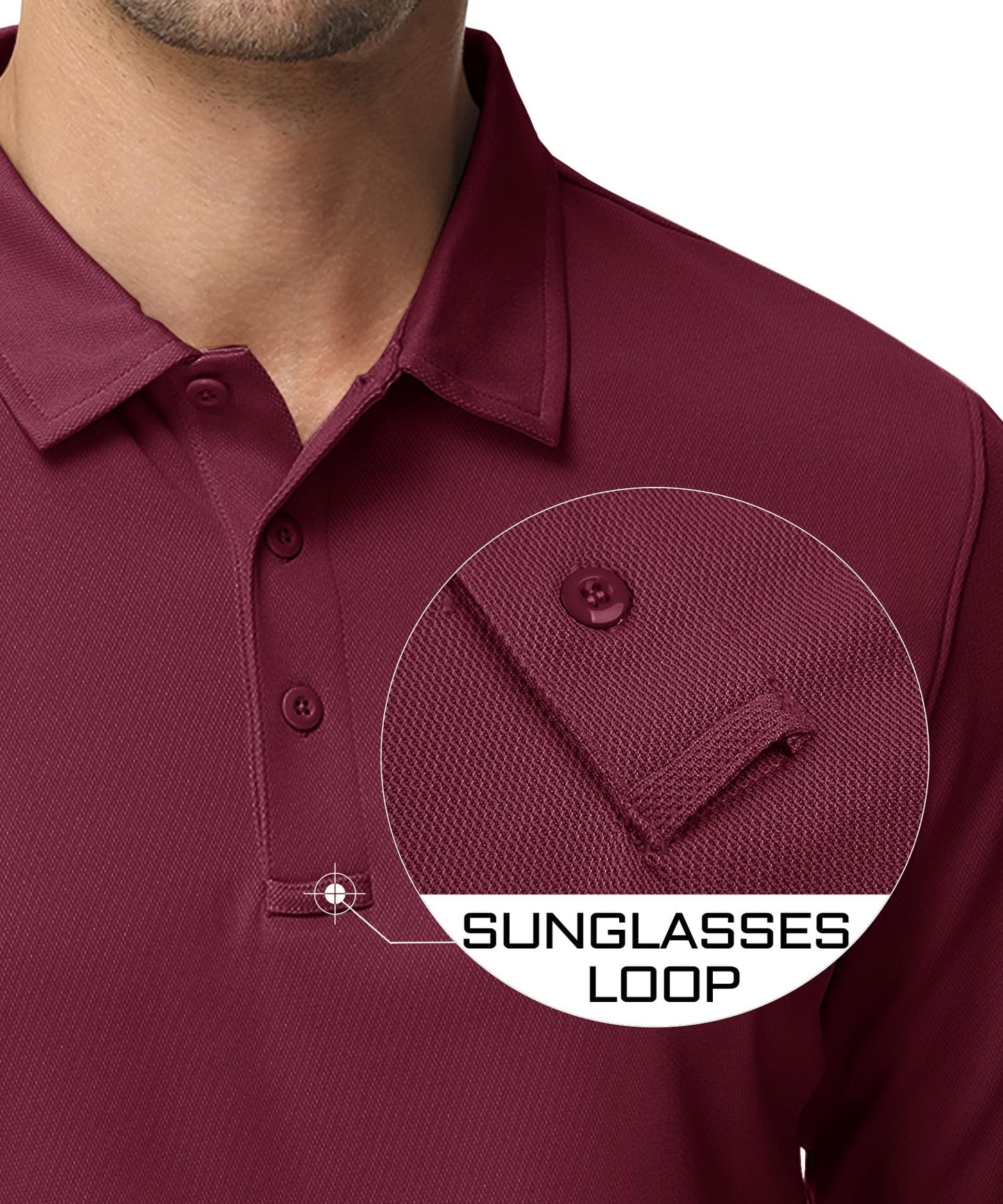 MAGCOMSEN Work Shirts for Men Golf Shirts Polo Shirts for Men T Shirts Fishing Shirts Casual Shirts Quick Dry Shirts Summer Shirts Golf Polo Shirts for Men Wine Red