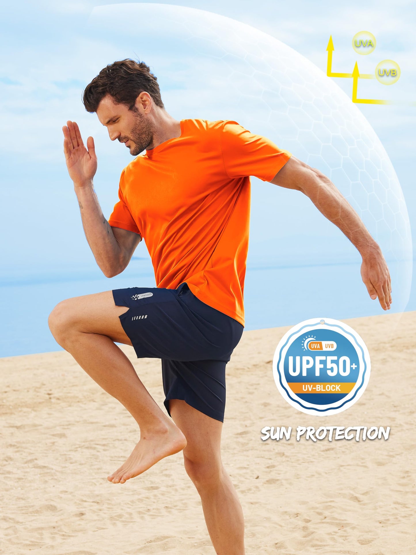 ZITY T-Shirts for Man Pack Short Sleeve UPF 50 Uv Blocking Fishing Workout Shirt Fast Dry Breathable Swim Shirt for Beach Water Shirts for Men XL